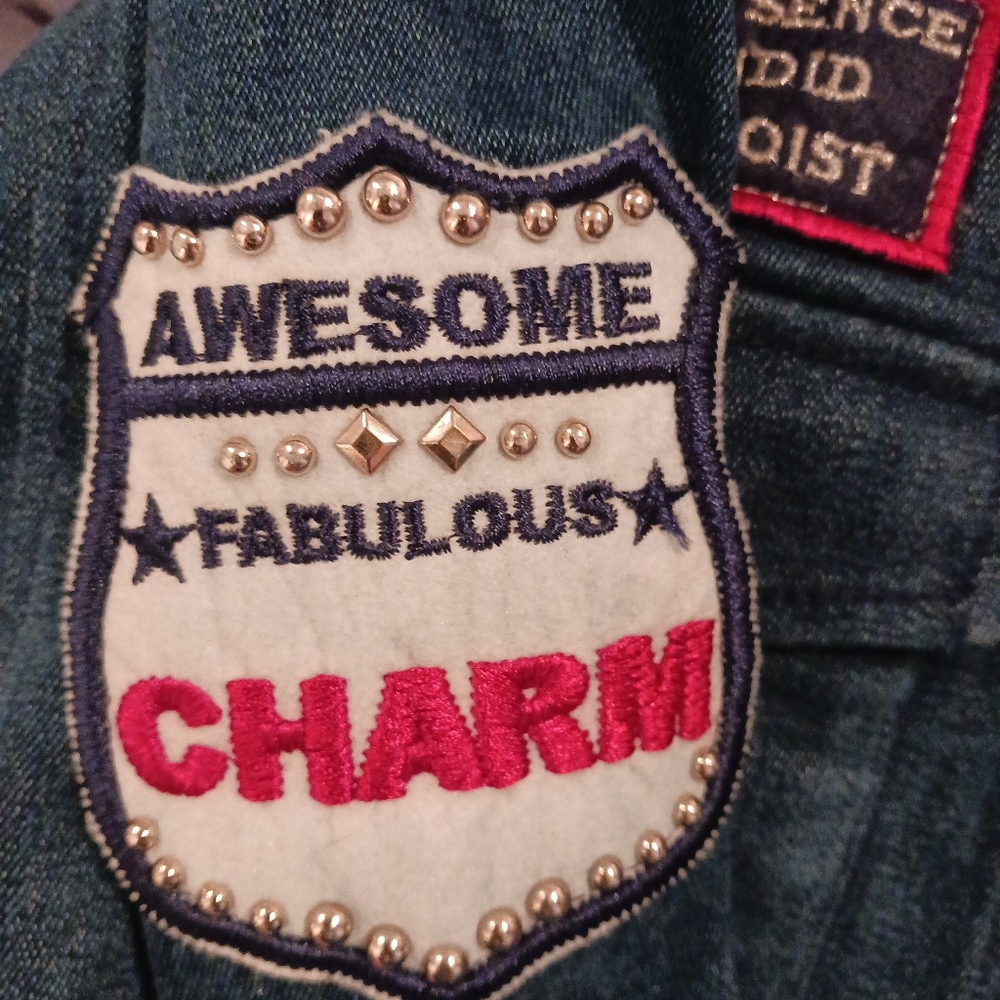 RARE Egoist stretchy blue jean military cow girl denim jacket cowgirl western 55 - Picture 9 of 16